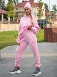 Брюки джоггеры женские розовые с начесом