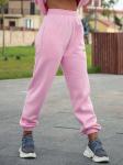 Брюки джоггеры женские розовые с начесом
