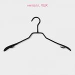 Плечики - вешалки для одежды Доляна, 38.5?20.5 см, 5 шт., антискользящее покрытие, чёрные