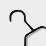 Плечики - вешалки для одежды Доляна, 38.5?20.5 см, 5 шт., антискользящее покрытие, чёрные