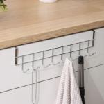 Вешалка на дверь на 8 крючков Доляна «Блеск», 36?9?2 см, хром