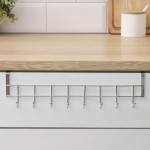 Вешалка на дверь на 8 крючков Доляна «Блеск», 36?9?2 см, хром