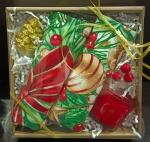 Набор "Подарочный" (подтарельник - 2 шт., свеча аромат "Вишневый пирог" - 1 шт.,) ПВ-2