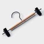 Вешалка для брюк и юбок LaDо?m Laconique, 28?11.5?2.8 см, с зажимами, чёрная