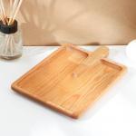 Доска - блюдо для подачи сервировочная Adelica «Лопата», 25?16.7?1.8 см, пропитано минеральным маслом, дерево берёза