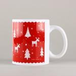 Кружка керамическая на Новый год «Новогодний узор», 320 мл