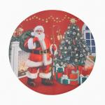Набор салфеток сервировочных на стол «Этель. Санта», 4 шт., красные, круглые, d=30 см