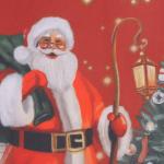 Набор салфеток сервировочных на стол «Этель. Санта», 4 шт., красные, круглые, d=30 см