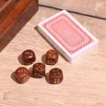 Игра настольная 2 в 1, кубики, колода карт, 11.5?11.5?3.5 см, дерево шишам