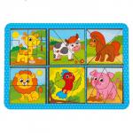 Головоломка геометрическая деревянная «Животные», двусторонние