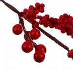 СНОУ БУМ Веточка с красными ягодами 37 см, пенопласт, металл