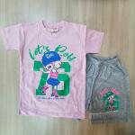 Костюм детский с шортами розовый "LET'S ROLL"