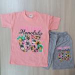 Костюм детский с шортами коралловый "Hanolulu"