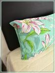 Наволочка Ивановская бязь Лилии вид 3 зеленый