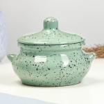 Горшочек для запекания Борисовская керамика «Гармония», 500 мл, 13?9.5 см, зелёный