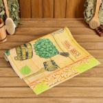 Коврик - лежак для бани и сауны с принтом «Чистое тело — залог здоровья», 150?50 см, полиэфир 70%, шерсть 30%, «Банная забава»