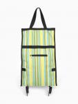 Сумка хозяйственная складная на липучке, 2 колеса, наружный карман, 32?13?52 см, зелёная
