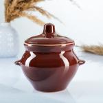 Горшки для запекания Борисовская керамика «Классика», 500 мл, набор 4 шт., коричневые