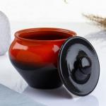 Горшок для жаркого Вятская керамика «Классика», 900 мл, красный, чёрный