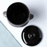 Горшочек для запекания Борисовская керамика «Мрамор», 650 мл, 12?12 см, керамика, чёрный