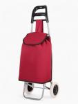 Сумка-тележка хозяйственная на шнуре, 28?18?94 см, бордовая