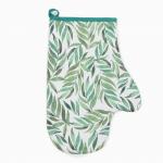 Кухонный набор подарочный Leaves: полотенце, варежка-прихватка, кисть, лопатка, венчик