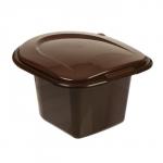 Ведро-туалет, h=20 см, 11 л, коричневое