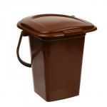 Ведро-туалет, h=39 см, 17 л, съёмный стульчак, коричневое