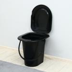 Ведро-туалет, h=39 см, 17 л, съёмный стульчак, чёрное