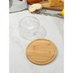 Блюдо для подачи с крышкой клош Доляна, d=19 см, бамбук