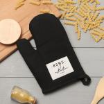 Варежка Этель «HOME», цвет чёрный, 26?16 см, 50%хл, 50%лен