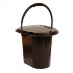 Ведро-туалет, h=40 см, 13 л, со съёмной ручкой, коричневое