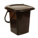 Ведро-туалет, h=40 см, 13 л, со съёмной ручкой, коричневое