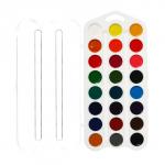 Акварель медовая «ЗХК. Цветик», 24 цвета, без кисти, белый пластиковый футляр