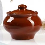 Горшок для запекания Псковский гончар «Стандарт», 330 л, керамика, коричневый