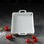 Блюдо для запекания Magistro «Гриль Бланш», 600 мл, 25.3?17.8?3 см, фарфор, белое