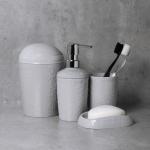 Диспенсер для мыла, Luna, 350мл, пластик, серый