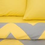 *Постельное бельё евро «Этель. Жёлтый шеврон», поплин