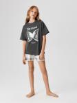 Набор детский для девочек ((1)футболка и (2)шорты) Svati графитовый