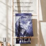 Полотенце махровое «Этель» T-REX, 70?130 см, хлопок 100%, синее