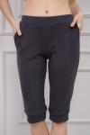 Бриджи женские из интерлока на манжете антрацит серый