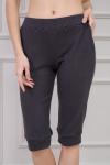 Бриджи женские из интерлока на манжете антрацит серый