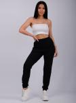 Джоггеры "Селена 2" чёрные, футер 2-х нитка начес
