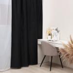 Штора блэкаут портьерная «Этель», 270?300 см, чёрная