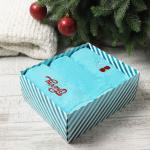 Полотенца махровые «Этель» Cherry, 3 шт., 30?60 см, хлопок 100%, голубые