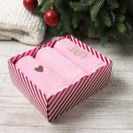 Полотенца махровые «Этель» LOVE, 3 шт., 30?60 см, хлопок 100%, розовые