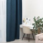 Штора блэкаут портьерная «Этель» Natural, 145?265 см, синяя, рогожка 275 г/м?