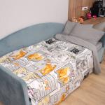 КПБ 1,5 спальный с 1 нав.50*70, поплин,100% хлопок, пл. 110 гр./кв.м 'Коты мемы' Пододеяльник 146х217; простыня 150х217; наволочка 50х70-1 шт.