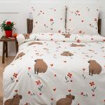 КПБ 'Традиция', 1,5 спальный, поплин, 100% хлопок, пл. 110 гр./кв.м., 'Капибара' Пододеяльник 146*217, простыня 150*217, наволочка 70*70 (2 шт.)