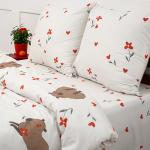 КПБ 'Традиция', 1,5 спальный, поплин, 100% хлопок, пл. 110 гр./кв.м., 'Капибара' Пододеяльник 146*217, простыня 150*217, наволочка 70*70 (2 шт.)